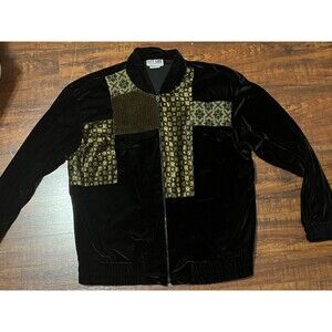 City Girl by Nancy Bolen Black and Brown Velour Jacket Size 14